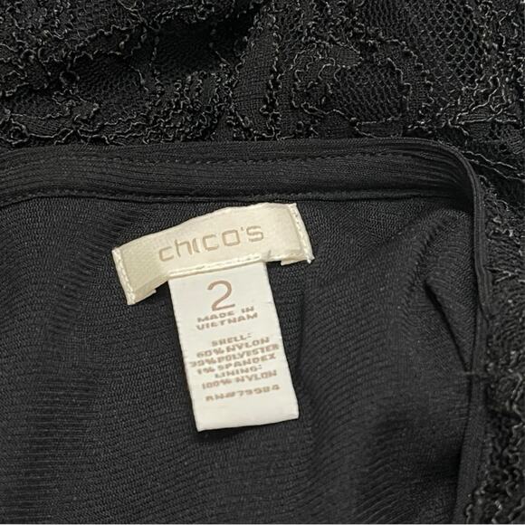 Chico’s black lace long sleeve blouse - Picture 5 of 6